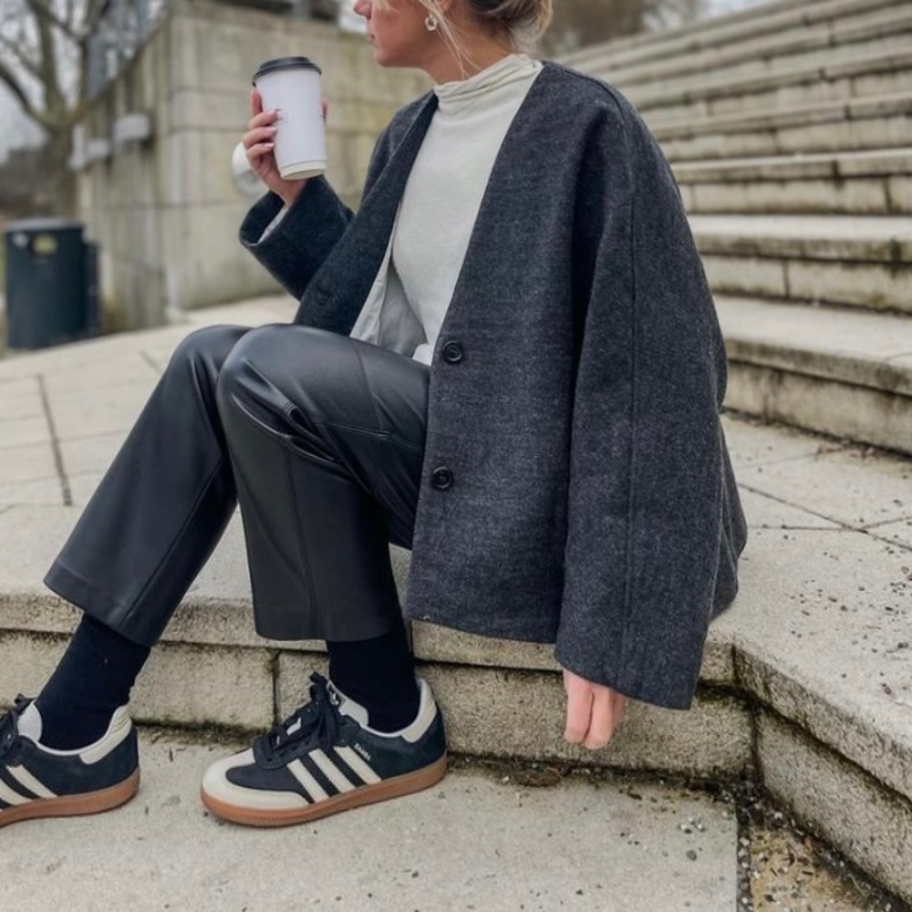 Zara Dark Charcoal Wool Coat